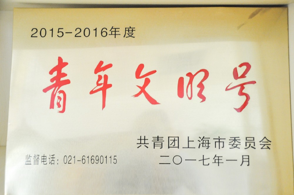 2017年1月被评为“上海市青年文明号”